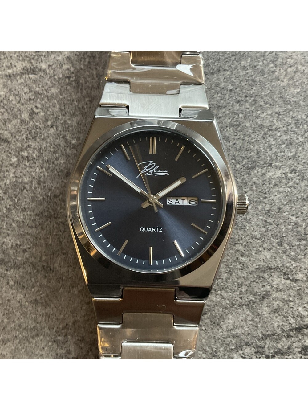 Pelvini Vittorio Men's Italian Quartz Blue Dial 40mm Stainless Steel Case B-B